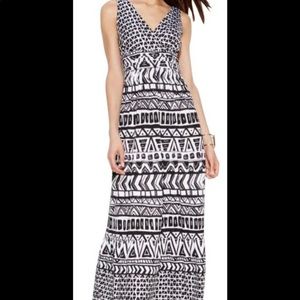 INC Black and White Aquatic Tribal Dress , PS